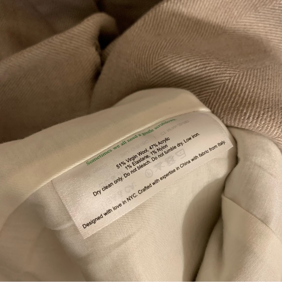 M.M. LaFleur The O'Hara Wool Herringbone Blazer in Ivory Biscuit, Size 12 - Picture 14 of 14